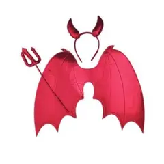 GENERICO - Kit disfraz diablita vincha + alas + tridente