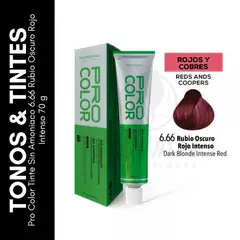 GENERICO - Pro Color Tinte Sin Amoniaco 666 Rubio Oscuro Rojo Intenso 70 g
