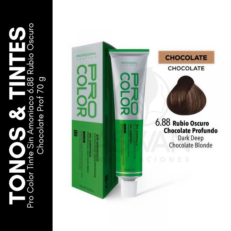Pro Color Tinte Sin Amoniaco 688 Rubio Oscuro Chocolate Prof 70 g