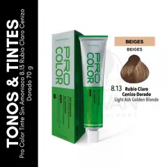 GENERICO - Pro Color Tinte Sin Amoniaco 813 Rubio Claro Cenizo Dorado 70 g