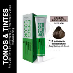 GENERICO - Pro Color Tinte Sin Amoniaco 711 Rub Medio Cenizo Profundo 70 g