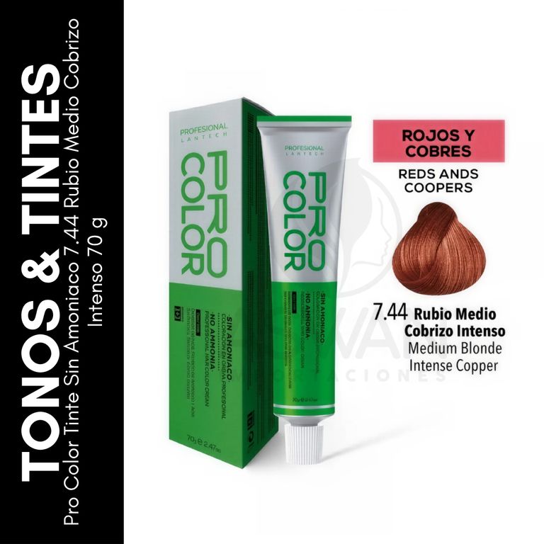 Pro Color Tinte Sin Amoniaco 744 Rubio Medio Cobrizo Intenso 70 g