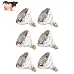 GENERICO - FOCO INFRARROJO CALEFACCIÓN PARA CERDOS PERROS POLLOS 100W PACK X6