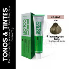 GENERICO - Pro Color Tinte Sin Amoniaco 91 Rubio Muy Claro Cenizo 70 g