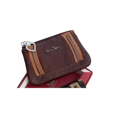 PERRY JHAN - Monedero de Cuero con detalles para Mujer