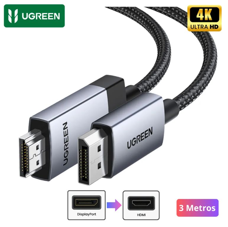 Cable Displayport A Hdmi 3m 4k 60hz Nylon 25491