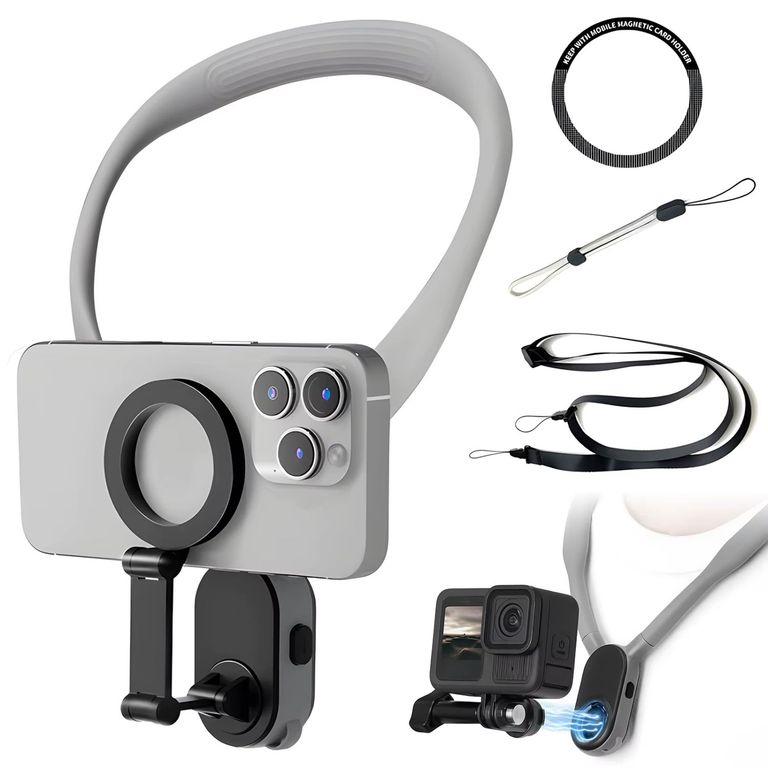 Soporte magnético para cuello para grabar con GoPro iPhone y Android