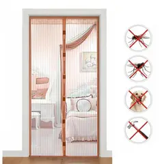 GENERICO - Cortina Malla Imantada Antimosquitos Zancudos 210x100cm Cafe