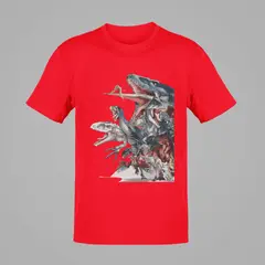 GENERICO - Polo Dinosaurio Jurassic World Camiseta para Niños Algodon Rojo