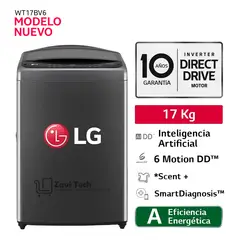 LG - Lavadora WT17BV6 17kg Ai DD Inteligencia Artificial Carga Superior Negro Claro
