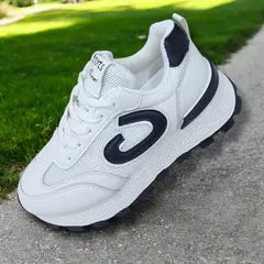 GENERICO - ZAPATILLA CON PLATAFORMA ALTA 6CM SPORTS FASHION BLANCONEGRO - V163