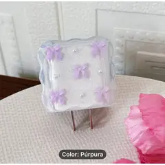 GENERICO - PROTECTOR O CASES DE CARGADOR PARA IPHONE LAZO MORADO