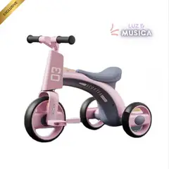 GENERICO - Triciclo Scooter Multi cinético para Niños con Música & Luz - Rosado
