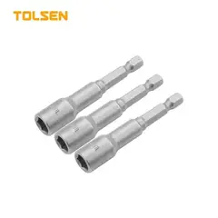 TOLSEN - Juego de 3 vasos para tuerca magnética 14MM - 77849