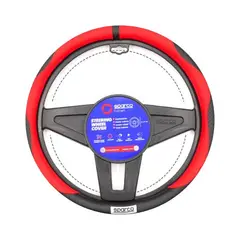 SPARCO - FORRO FUNDA DE TIMON FIBRA DE CARBONO ROJO