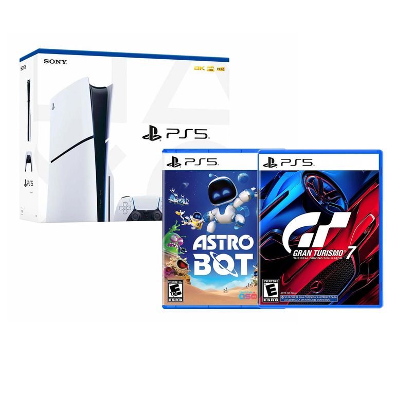 Consola PS5 Slim Con Lector De Discos + Astro Bot + Gran turismo 7
