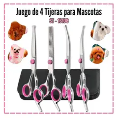 GENERICO - Juego de 4 Tijeras para Mascotas ST-16108