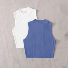 ROSUE - Polos básicos Top RIB Americano Pack x2