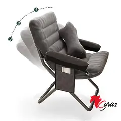 NO LOGO - SILLA PLEGABLE DE 3 POSICIONES + REPOSA PIES + ALMOHADA