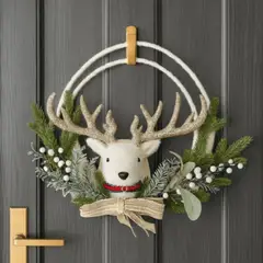 GENERICO - Corona Navideña con Reno 58cm Cuentos del Bosque