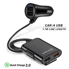 GENERICO - Cargador cigarrera para auto con extension 4 usb