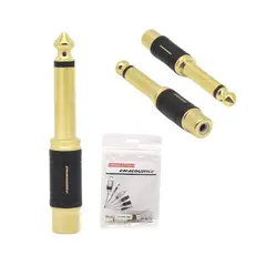 POWER ACOUSTIK - Adaptador RCA a Plug Mono 63mm Negro LN-2036-3BK L&N ACOUSTICS