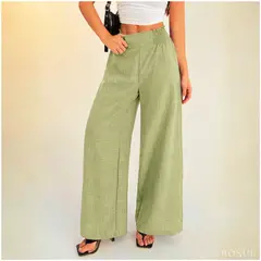 ROSUE - Pantalón Palazzo Fresco Mujer