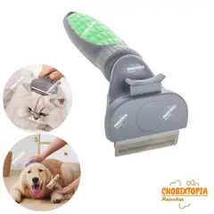 GENERICO - CEPILLO ELIMINA PELO INTERNA EXTERNO PERRO-GATO-VERDE T-P