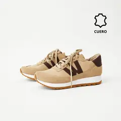 WHITE - Zapatillas urbanas mujer en cuero Zambia