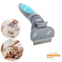 GENERICO - CEPILLO ELIMINA PELO INTERNA EXTERNO PERRO-GATO-TURQUESA T-P