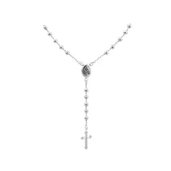 CLEO JOYAS & ACCESORIOS - Collar Rosario Virgen Cruz Plata