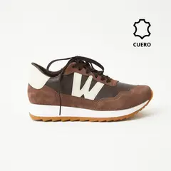 WHITE - Zapatillas urbanas mujer en cuero Zambia