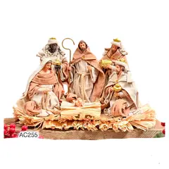 FLORIPA - Nacimiento Navideño Dorado Y Blanco Alto 23Cm AC255 FLORIPASTORE