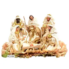 FLORIPA - Nacimiento Navideño Dorado Y Blanco Alto 23Cm AC256 FLORIPASTORE