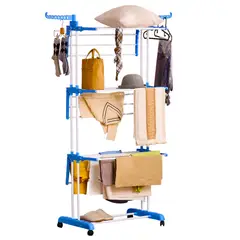 GENERICO - Tendedero de Ropa Plegable 4 Niveles con Ruedas Giratorias y Soporte 40kg