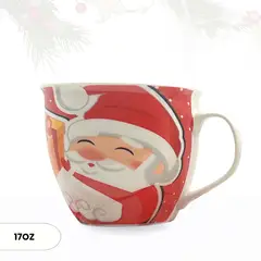 ICHIMATSU - Taza de Loza Navideño con diseño de Papa Noel y estuche 17 oz.