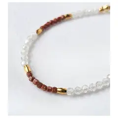 GENERICO - PULSERA DE PIEDRA NATURAL LLUVIA DE PLATA