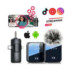 GENERICO - Micrófono Solapero Inalámbrico Dual 3 En 1 Corbatero F11-2