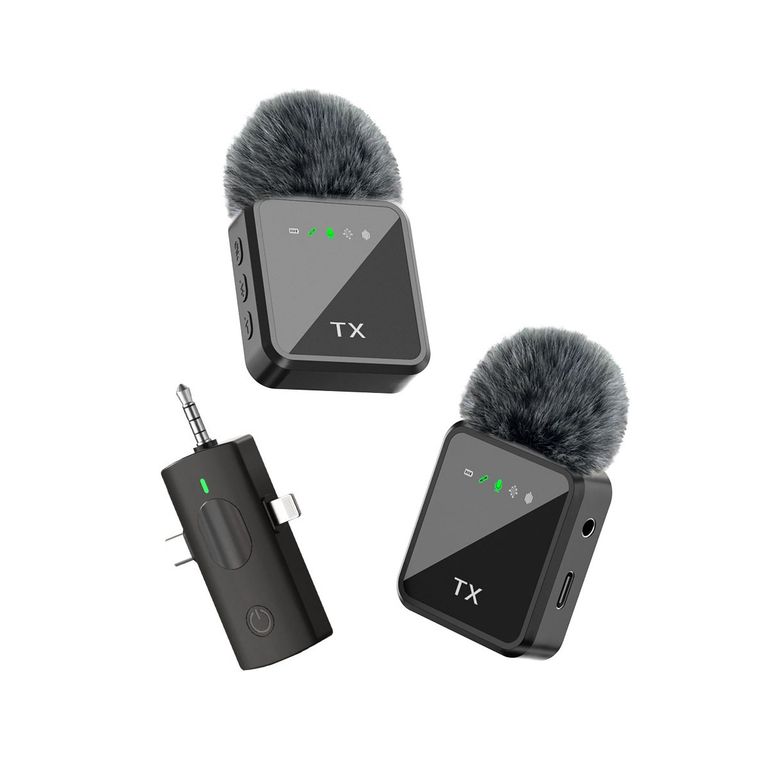 Micrófonos Inalámbricos Solaperos Recargables Dual 3 en 1 Profesional