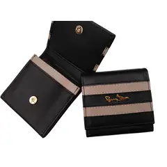 PERRY JHAN - Monedero de Cuero doble compartimiento con Sujetador para Correa