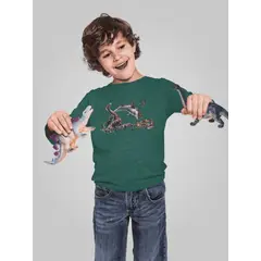 GENERICO - Polo Dinosaurio Jurassic Rebirth Camiseta Niño Dino Algodon Verde