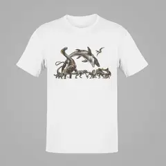 GENERICO - Polo Dinosaurio Jurassic Rebirth Camiseta Niño Dino Algodon Blanco