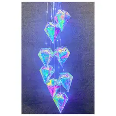 FLORIPA - Luces Led Con 5 Diamantes De 13Cm CV972 FLORIPASTORE