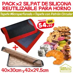 GENERICO - Silpat Perforado Microperforado 40x30cm + Silpack para Macarons 42x30cm PACK x2