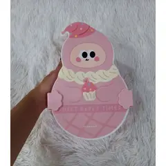 GENERICO - LONCHERA MUÑECO DE NIEVE COLOR ROSADO CON CUBIERTOS