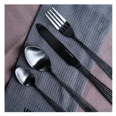 WAYU - SET DE 16 CUBIERTOS HAMMER BLACK