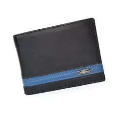 PAUL HARRIS - Billetera de cuero Hombre con sencillero - Negro az245