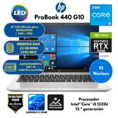 HP - Laptop Intel Core i5 ProBook 440 RAM 32 GB SSD 1 TB 14" LCD LED Windows 11 HOME