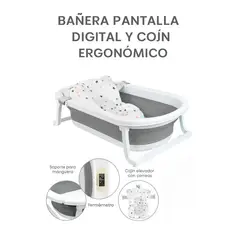 GENERICO - BAÑERA TINA BEBE TERMOMETRO DIGITAL COJIN ANTIDESLIZANTE