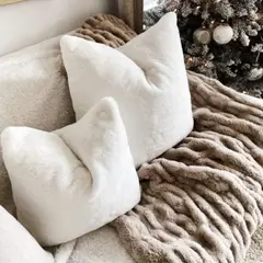 GENERICO - Cojin nieve faux fur 50x50 Navidad Decoraline Home